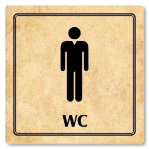 WC muži, 100x100mm, pergamen, Utah